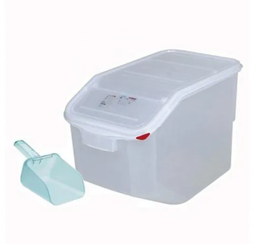 BRB-Lagertechnik Futterbehälter 50l mit Schaufel - Der 50l Futterbehälter aus Polypropylen ist ideal zur hygienischen Lagerung von Trockenfutter. Er bietet eine einfache Reinigung dank abgerundeter Ecken und wird mit einer praktischen Schaufel geliefert.