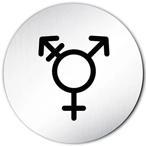 Türschilder24 XXL Toilettenschild Trans Gender 5 • Ø 100mm • Aluminium (eloxiert) • Türschild Hinweisschild