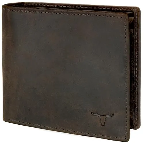 URBAN FOREST Geldbörse - Herren-Geldbeutel mit RFID Schutz, braunes Leder und praktisches Münzfach