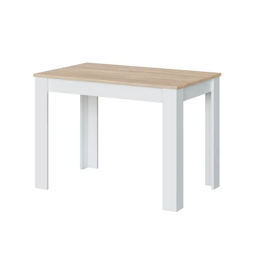 Küchentisch Cloe in Artik-Weiß/Kanada-Eiche – 109x78x67 cm - Der Küchentisch 'Cloe' vereint modernes Design und Funktionalität. Mit seinen kompakten Maßen ist er ideal für gesellige Abende und passt perfekt in jede Küche oder Esszimmer.
