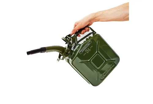 BW Benzinkanister Metall 5 L mit Ausgießer - TÜV-geprüft und UN-Zulassung - Benzinkanister 5L aus pulverbeschichtetem Stahl, ideal für Benzin, Diesel und E10. Robuste Bauweise, schneller Ausgießer und maximale Sicherheit durch UN-Zulassung.