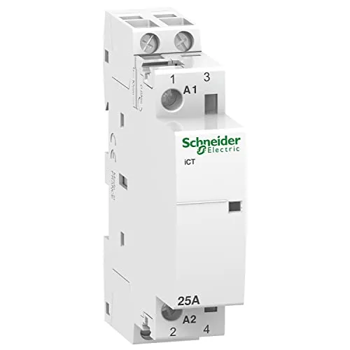 Schneider Electric Schütz A9C20132 Acti9 iCT - 2-polig, 25 A - Schützzubehör für effiziente Steuerung, 2 NO Kontakte bei 24 V, ideal für zuverlässige Anwendungen in der Industrie.