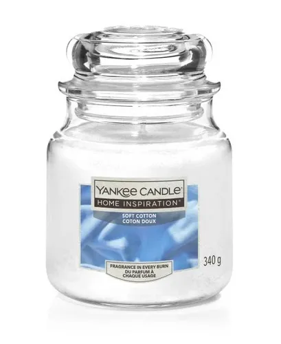 Yankee Candle Duftkerze Mittleres Glas Soft Cotton 340 g, weiß Kerze Duft Kerze