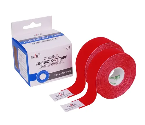 NASARA Kinesiologie-Tape 2,5cm x 5m - 2 Rollen in 9 Farben
