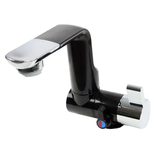 Comet Einhebelmischer Arona schwarz chrom - Sonstiges Camping & Outdoor, hochwertige Mischbatterie mit 360° dreh- und klappbarem Auslaufhahn und präziser Temperatureinstellung durch separaten Regler.