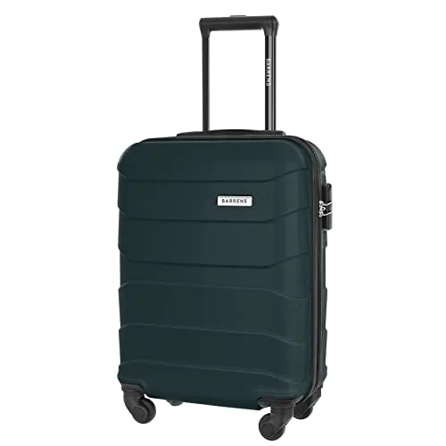 BARRENS Handgepäck Koffer 55x40x20 cm Reisekoffer Hartschalenkoffer Cabin Size Suitcase Carry On Luggage Kabinenkoffer mit 4 Rädern Zahlenschloss Teleskopgriff Groß und Leicht (Grün)