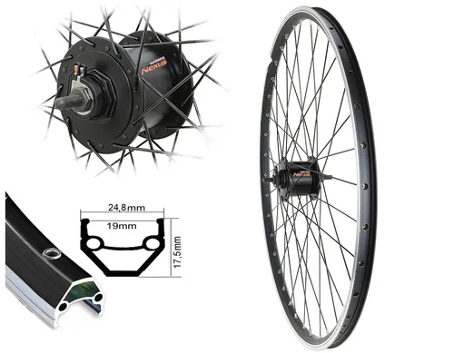 Zoll Vorderrad Laufrad Shimano Nabendynamo NEXUS DH-C30001 1,5 W schwarz 28