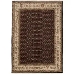 OCI DIE TEPPICHMARKE Läufer Cavari Herati, Schwarz, Handgeknüpft - Teppich im orientalischen Design, handgeknüpft aus 97% Wolle und 3% Seide, besonders weich und fußwarm, ideal für das Wohnzimmer, Maße: 80 cm x 200 cm x 4 mm.