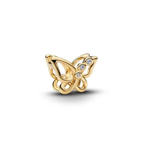 Pandora Charm Schmetterling Zirkonia 14 Karat Vergoldet in gold von Pandora
