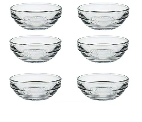 Arcoroc Klassische Glas-Schüssel, 7,5 cm, 6 Stück, Mikrowellengeeignet, Spülmaschinengeeignet nicht
