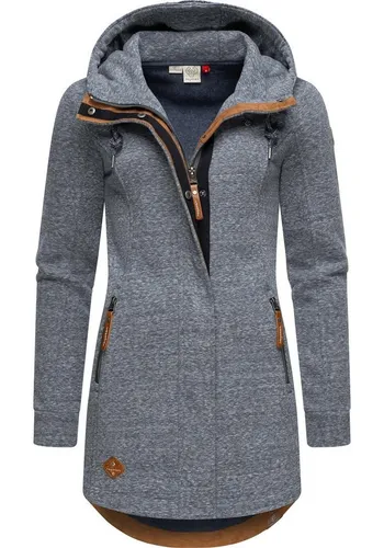 Ragwear Langjacke Letty Intl. Sportliche Kapuzenjacke mit Kunstleder-Elementen