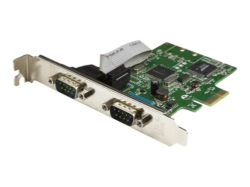 StarTech.com 2 Port PCI Express Seriell Karte - Serial-Controller mit 2-Kanal-16C1050 UART für hohe Datenübertragungsraten bis 460 kbit/s, ideal für die Anbindung von RS232-Geräten.