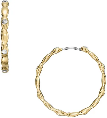 Fossil Creolen-Ohrringe Sutton Evil Eye für Damen - Ohrringe für Damen aus goldfarbenem Edelstahl, poliert und mit einem einzigartigen Evil Eye Design für einen stylishen Look.
