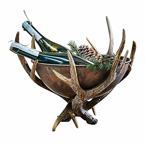 Loberon Deko-Schale Morlaix, Perfekte Geweih-Nachbildung, Luxuriöser & Rustikaler Chalet-Chic, Dekoration, Wohn-Accessoire, Eisen, Polyresin, antikbraun