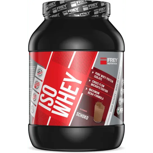 Frey Nutrition ISO Whey 750g Pulver - Whey Protein-Isolat, hergestellt in Deutschland mit 25% BCAA, gluten- und lactosefrei, ideal für Sportler zur schnellen Proteinversorgung.