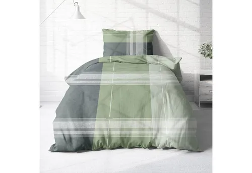 Träumschön Premium Biber Bettwäsche 135x200 oder 155x220 cm, grün