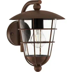 EGLO Außen-Wandlampe Pulfero, 1 flammige Wandleuchte - Wetterfeste IP44 Außenlampe aus verzinktem Stahl und Kunststoff, ideal für Garten und Terrasse. Schafft rustikales Ambiente im Vintage Stil.