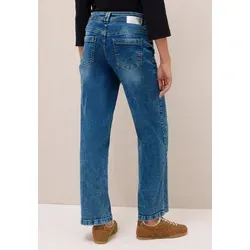 CECIL Damen 3716199 Wide Leg Jeans, mid Blue Used Wash - Damen-Jeanshose im Loose Fit mit High Waist und Wide Legs, perfekt für einen lässigen Look. Ideal für komfortable Outfits!