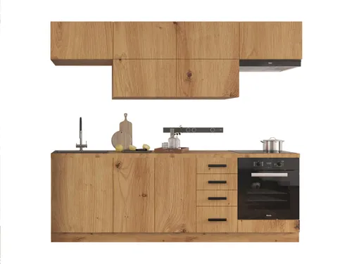 Küchenzeile Eiche Artisan 240 cm – Moderner Küchenblock