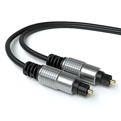 JAMEGA - 2m Optisches Kabel Toslink Kabel | Digital Optisch Audiokabel LWL Lichtwellenleiter DTS SPDIF Digital kompatibel mit Soundbar, Stereoanlage, Heimkino, Heimkino, PS5, PS4, XBOX uvm.