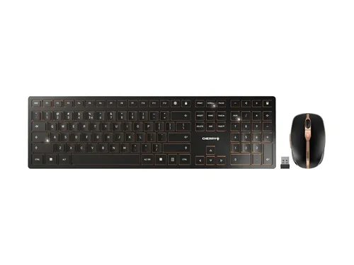 CHERRY DW 9100 Slim (Eng. Int.) - Kabelloses Maus & Tastatur Set, elegant und platzsparend für ein aufgeräumtes Arbeitsumfeld