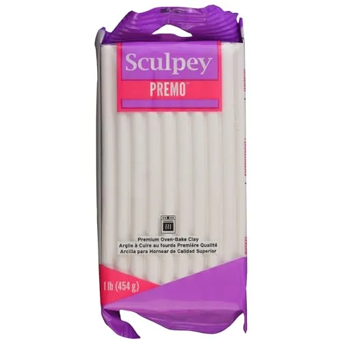 Sculpey PREMO 454g Weiß - Premium Polymer-Tonmasse - Basteln mit Sculpey PREMO: Die beliebte, einfach zu verarbeitende Polymer-Tonmasse überzeugt durch ihre hohe Qualität und große Farbpalette - ideal für kreative Projekte!