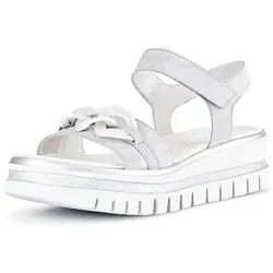 Gabor Leder-Sandalen in Grau, Größe 39 für Damen - Wanderschuhe mit rutschhemmender Laufsohle und komfortablem Klettverschluss, ideal für lange Spaziergänge und den Sommer.