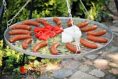 Grillrost aus Naturstahl Ø 60 cm - Rundes Grillgitter für Schwenkgrill - Grillzubehör aus hochwertigem Naturstahl, handgefertigt und wiederverwendbar, ideal für perfekte Grillmomente!