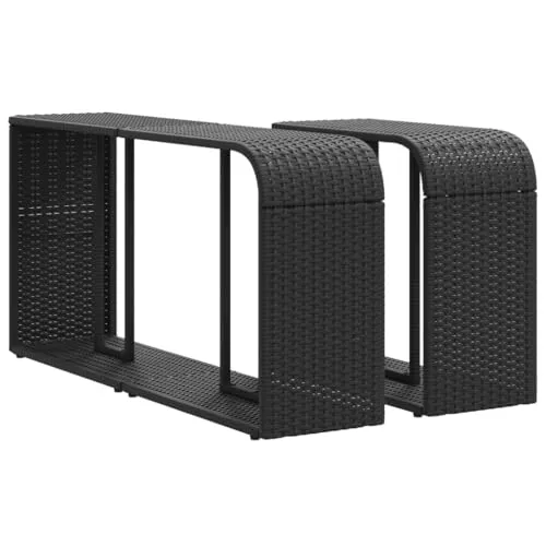 vidaXL Outdoor Regal 2 Stk. - Viel Stauraum für deinen Garten - Standregale aus langlebigem Poly Rattan mit robustem Stahlrahmen, ideal für die Aufbewahrung im Außenbereich und pflegeleicht.