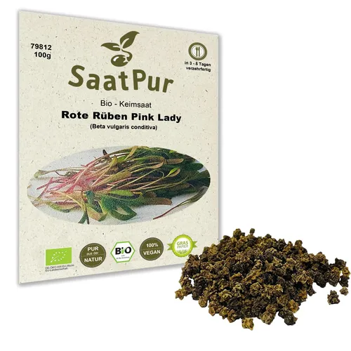 100g BIO Keimsaat für Sprossen Rote Rübe Pink Lady Samen Keimsprossen Öko Vegan