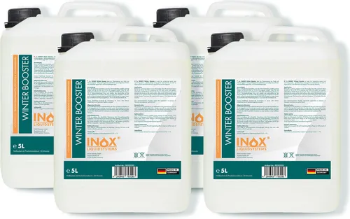 INOX® Effektiver Winter Booster 4x5L - Pool Wintermittel - Algizide für Pool & Badewannen. Effektiver Winterschutz, der das Poolwasser desinfiziert und Kalkablagerungen verhindert. Ideal für eine mühelose Überwinterung und optimalen Algen- und Bakterienschutz!