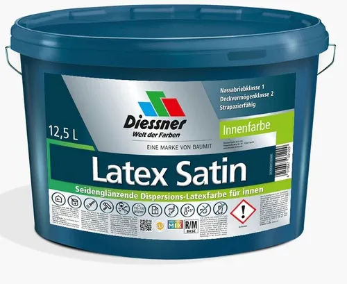 Diessner Latex Satin Dispersions-Latexfarbe Innenfarbe 5 Liter Innen Farbe