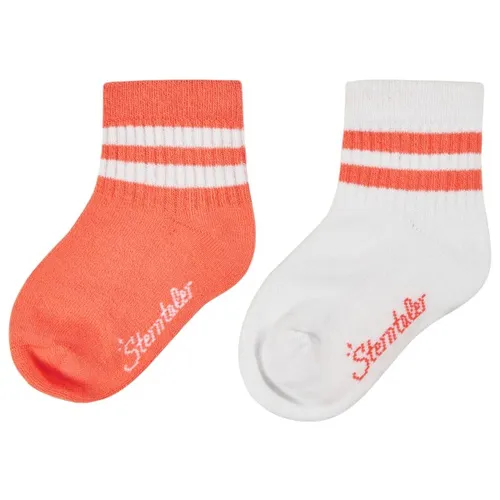 Sterntaler - Kid's Kurz-Socken DP Coolmax Rippe - Multifunktionssocken 17-18 | EU 17-18 weiß/rot