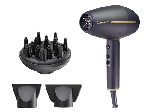 Beper 40.406 Haartrockner - Leistungsstarker Haartrockner mit 2 Temperatur- und 2 Geschwindigkeitsstufen für schnelles und schonendes Trocknen.
