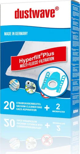 Megapack - 20 Staubsaugerbeutel | Filtertüten | Staubfilter passend für Profissimo - PR 30 / PR30 Staubsauger - dustwave® Markenstaubbeutel / Germany + inkl. Microfilter