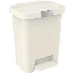 Engelland Treteimer mit Deckel, 40 L, Soft-Close, beige/braun