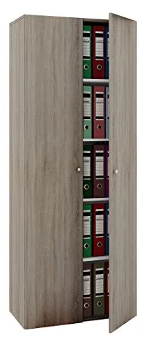 VCM Büroschrank mit 5 Fächern - Moderner Aktenschrank mit Drehtüren - Büroschränke mit 5 Fächern für optimalen Stauraum, hochwertige Metallbeschläge und praktische Fachbodeneinteilung - Ideal für Ordnung im Büro.