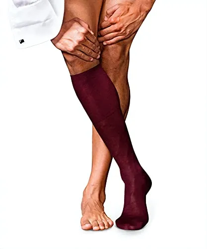 FALKE Herren Kniestrümpfe No. 9 M Kh Baumwolle lang, Rot Barolo 8596, 43-44