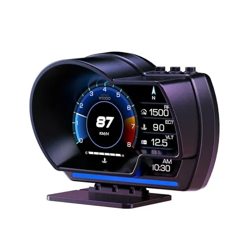 Produktbild AMROOLOO Dual System Car Head-Up Display, with GPS + OBD Two Modes, OBD Car Display, GPS Speedometer, Suitable for All Cars