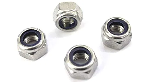 Stück M3 - DIN 985 selbstsichernde Muttern mit Polyamidklemmteil - Edelstahl - A2 - Stopmuttern - Sicherungsmuttern (50, M3) 50