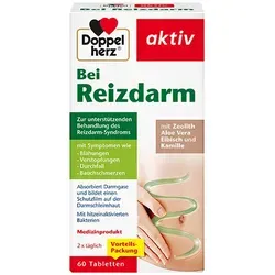 Doppelherz bei Reizdarm Tabletten - Arzneimittel zur Linderung von Reizdarmsyndrom-Beschwerden, schützt die Darmschleimhaut und reduziert Schmerzen, Blähungen und Verdauungsprobleme effektiv.