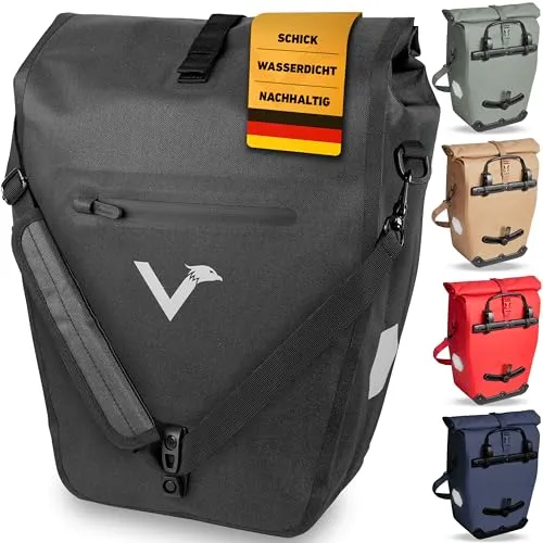 Valkental Fahrradtasche ValkOcean - Wasserfest mit Abschließbarem Befestigungssystem - Fahrradtaschen aus wasserfestem Plastik, ideal für Radsport und Reisen, mit sicherem, abschließbarem Befestigungssystem und gepolstertem Laptopfach für 15 Zoll.