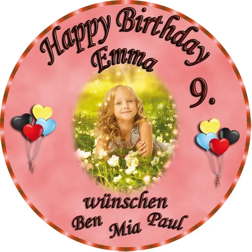 Tortenaufleger Fototorte Tortenbild zum Geburtstag Rund 14 cm G1 (Zuckerpapier)