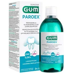 GUM PAROEX Mundspülung 0,06% CHX - Mundspülungen zur täglichen Pflege, beugt effektiv Gingivitis und Plaqueneubildung vor dank 0,06% Chlorhexidin für optimale Zahnfleischgesundheit.