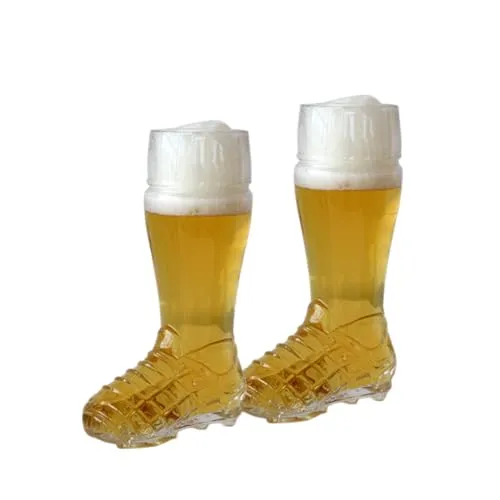 CRISTALICA Bierglas Fußballschuh 0,3 Liter 2 Stück