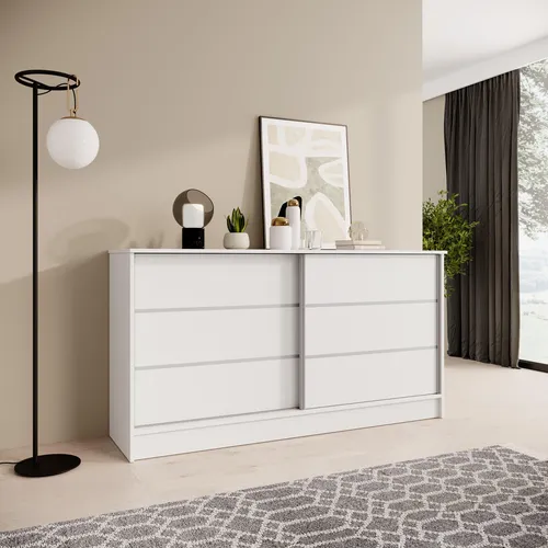 Beautysofa Kommode MIRELA mit 2 Schiebetüren – 120 cm oder 160 cm, verschiedene Farben