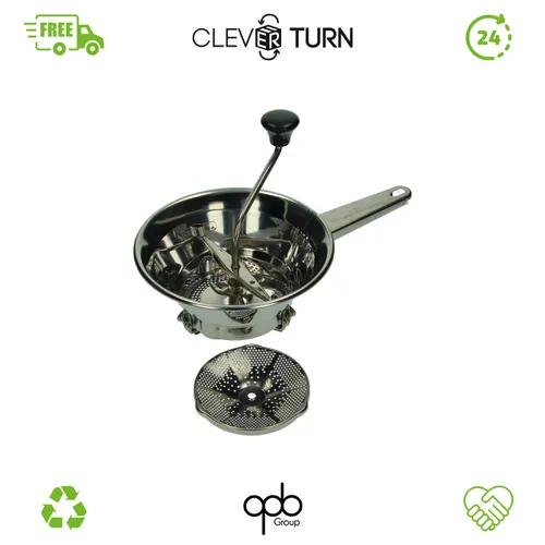 Moulinex Classic Manuelle Gemüsemühle aus Edelstahl - Gemüsehobel für müheloses Mahlen von Pürees, Suppen und Kompott. Spülmaschinenfest und mit klappbaren Beinen für einfache Lagerung.