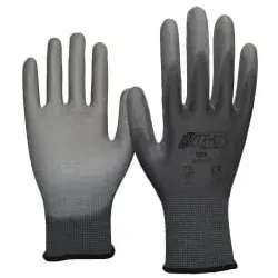 NITRAS Nylon-PU-Handschuhe, grau 6205-9 , 1 Packung = 12 Paar, Größe XL (9)