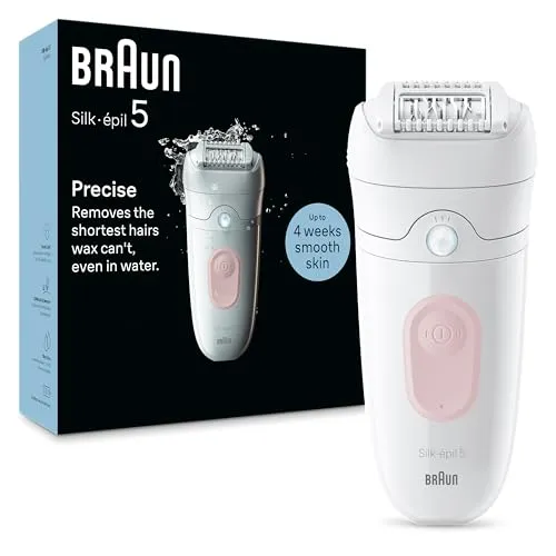 Braun Silk-épil 5-000 Epiliergerät - Epilierer für seidig-glatte Haut bis zu 4 Wochen, ausgestattet mit MicroGrip Pinzetten für effektive Haarentfernung.