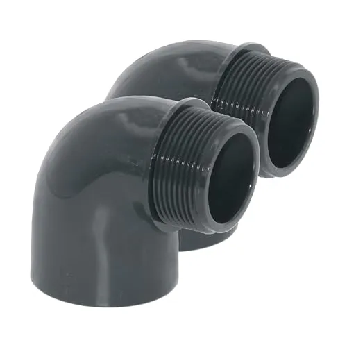 HAF 2x PVC Fittings Winkel 90° 50mm x 2